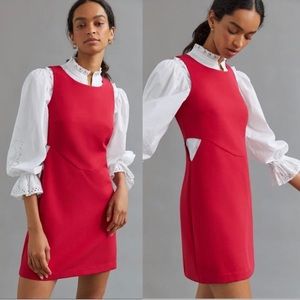 Anthropologie Mare Mare Cut Out Dress Size 3X Red Zipper Sleeveless NWT $140